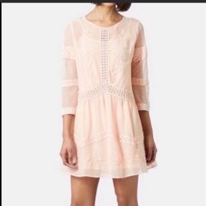 Topshop NWT Blush Pink Sheer Lace Dress Size 6